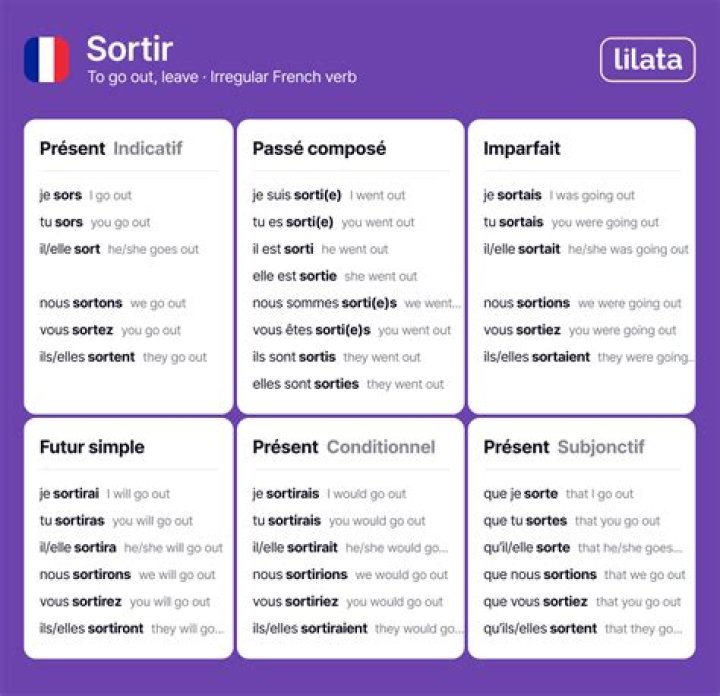 sortir present tense