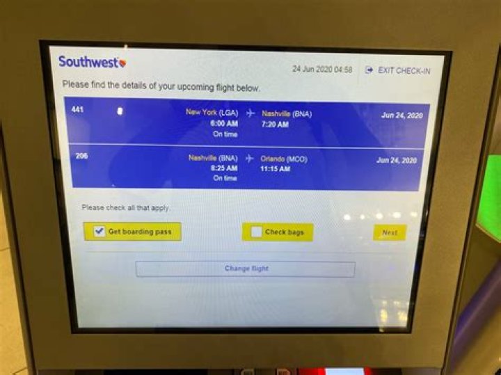southwest airlines check-in online no printer