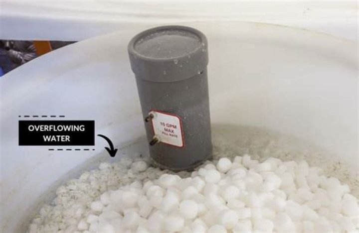 standing water in water softener salt tank