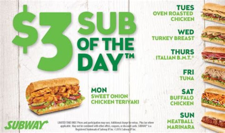 sub of the day subway