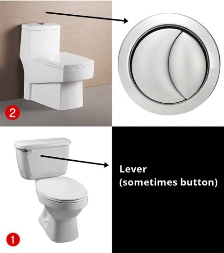 toilet with two buttons
