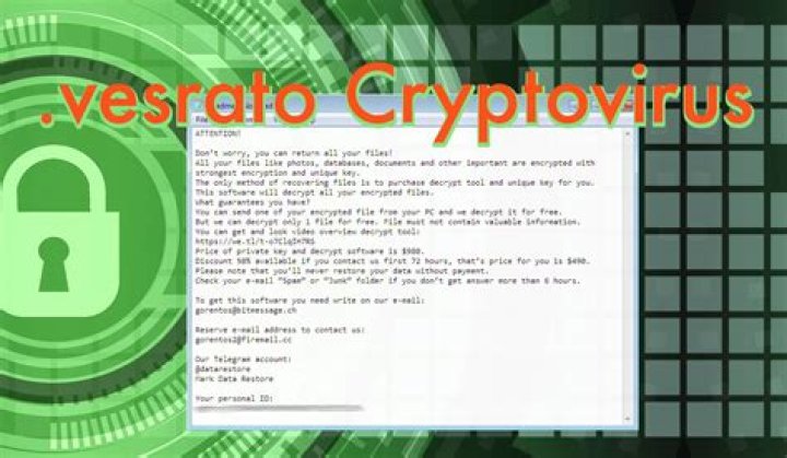 Vesrato Virus Removal + Decrypt .vesrato Files