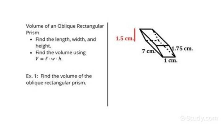 volume of oblique rectangular prism