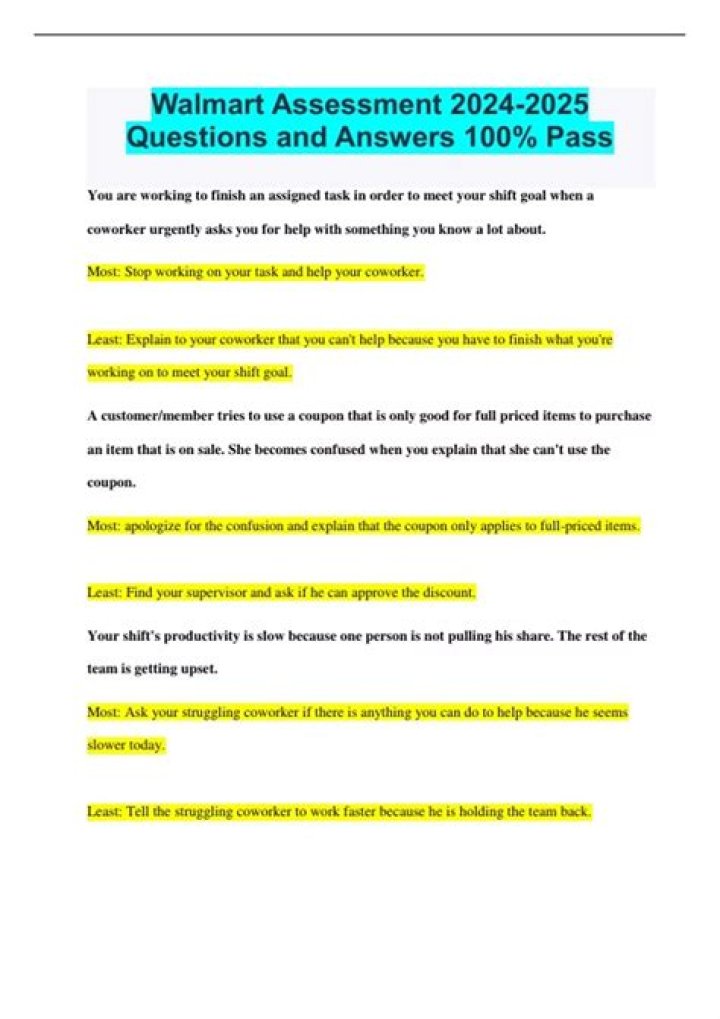 walmart assessment test answers 2020