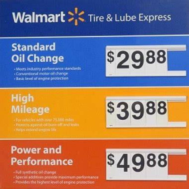 walmart oil change prices
