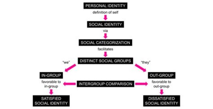 What are the 3 components of identity according to the social identity theory?