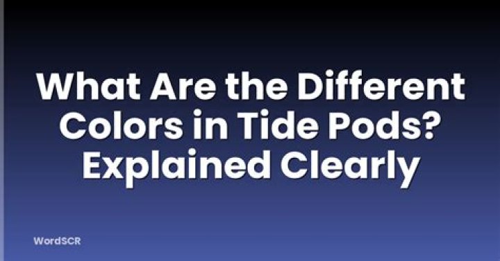 what are the different colors in tide pods