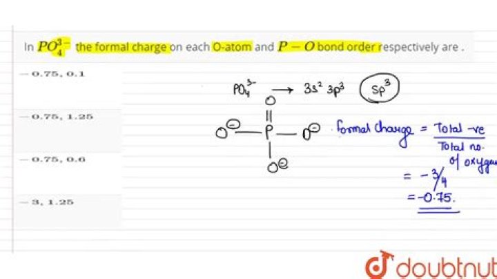 What are the formal charges on the atoms in PO43 − phosphate anion )?