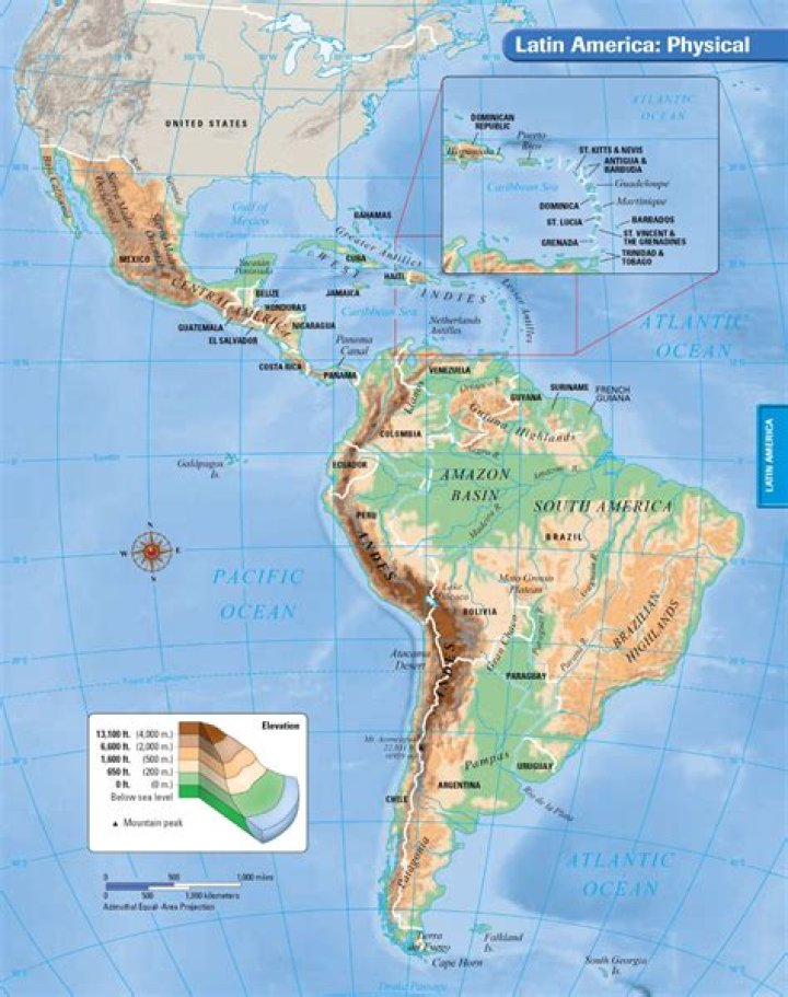What are the major landforms in South America?