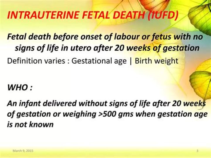 What are the signs of intrauterine fetal death