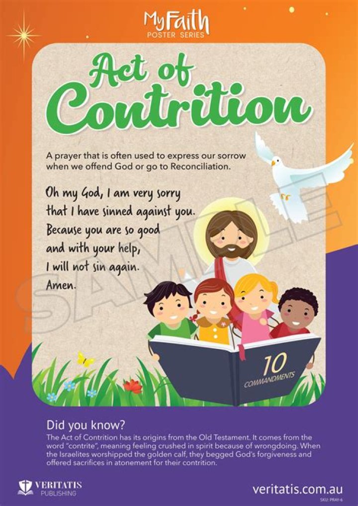 What are the words to the act of contrition?