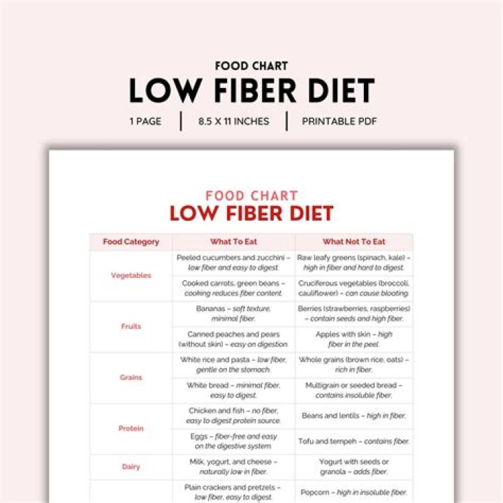 What can you eat on a low fat low fiber diet