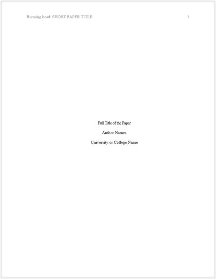 What does a title page look like apa