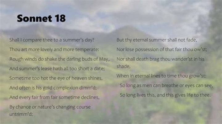 What does eternal summer mean in Sonnet 18