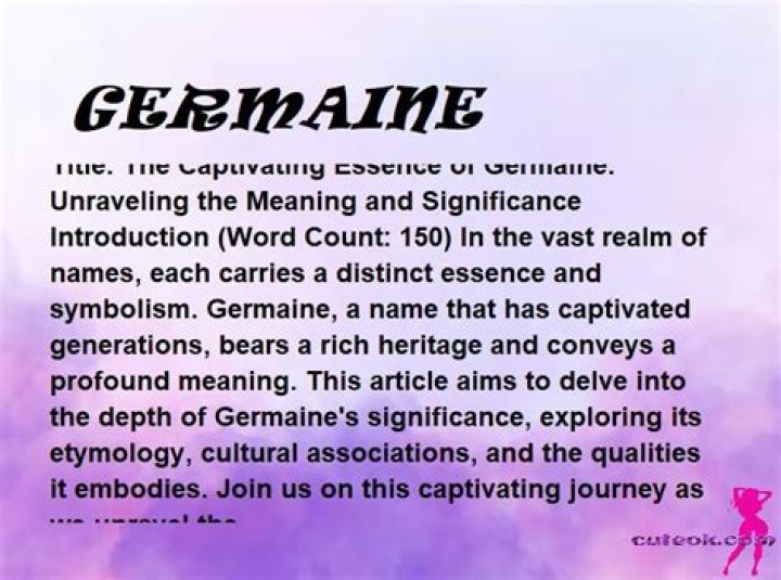 what does germaine mean