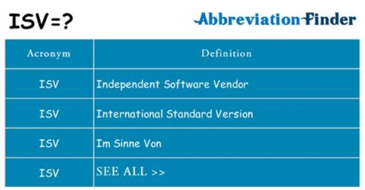 what does isv mean