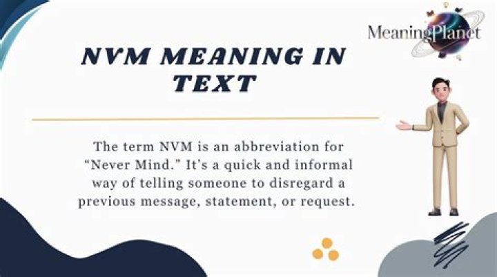 what does nvm mean in texting
