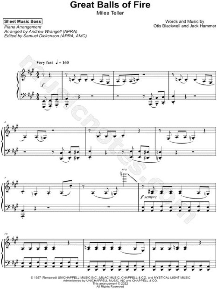 What instruments are used in Great Balls of Fire