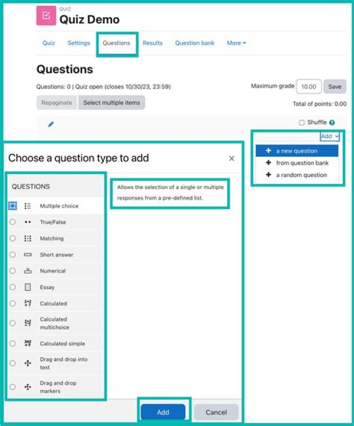 What is a Moodle quiz