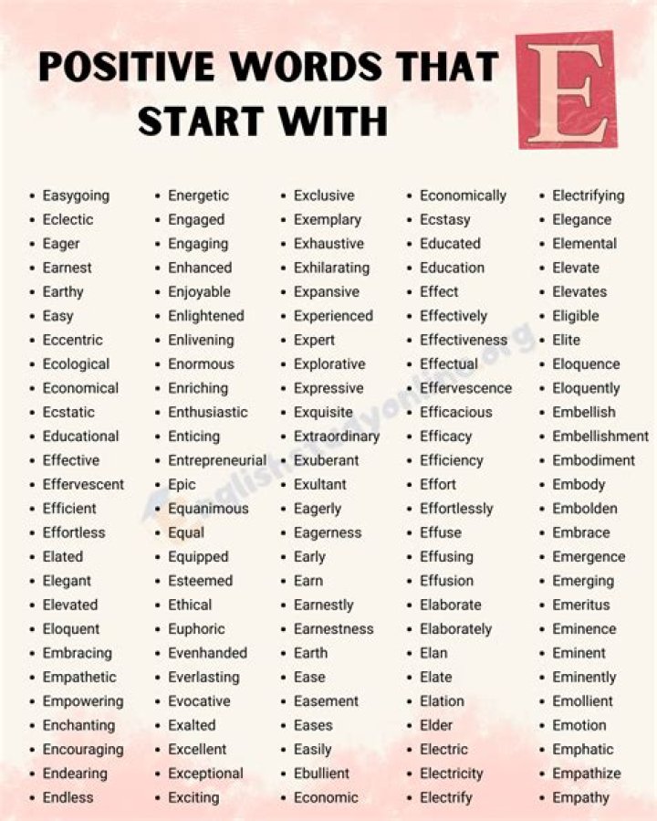 What is a nice word starting with E?