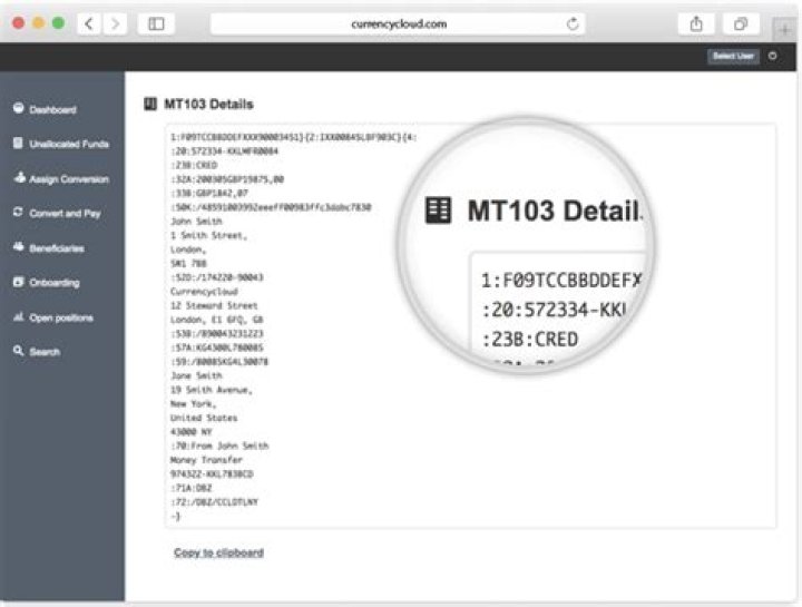 What is an MT 103 72?