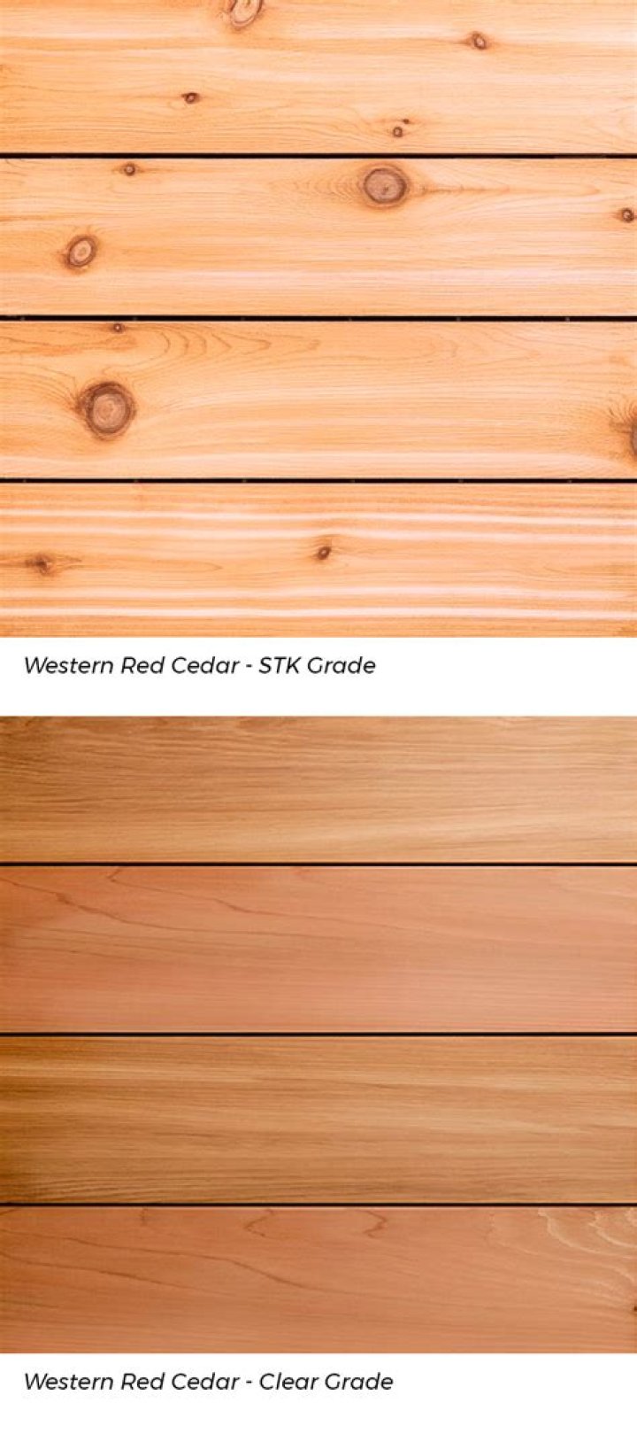 What is clear grade cedar?