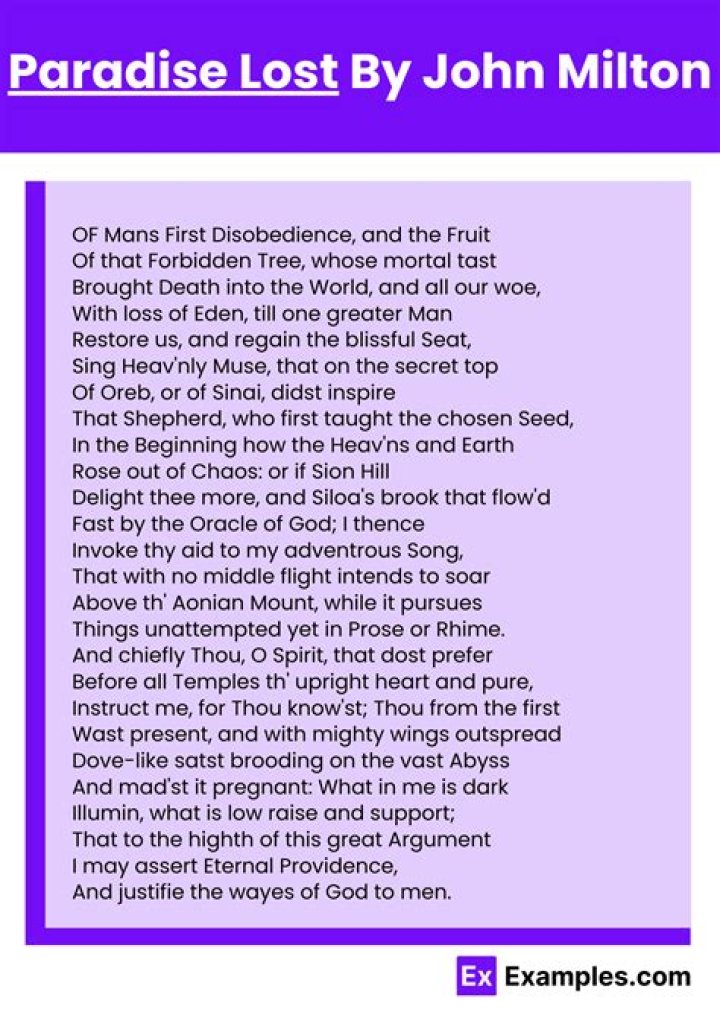 What is John Milton's most famous work?