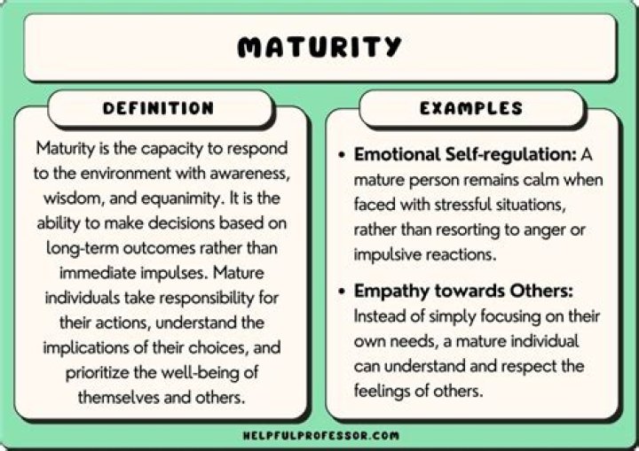 What is maturity to you in a essay?