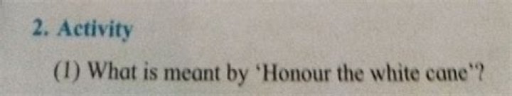 what is meant by honour the white cane