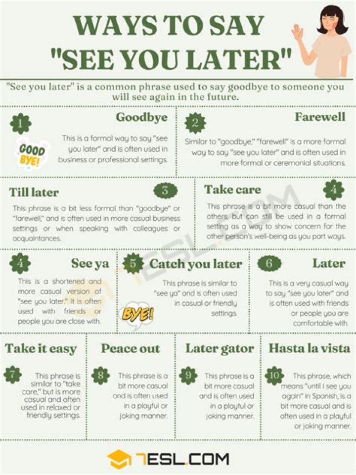 What is talk to you later in slang?