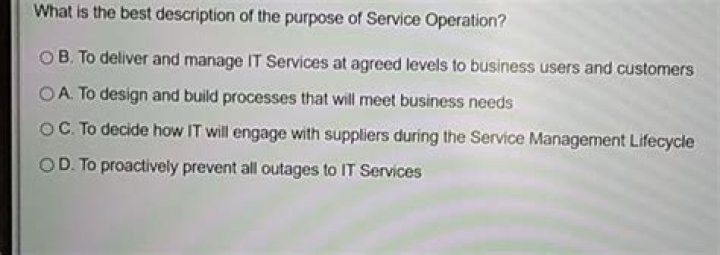 what is the best description of the purpose of service operation