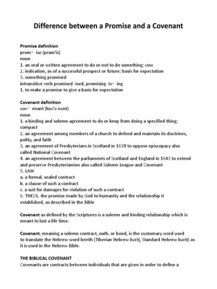 What is the difference between a promise and a covenant