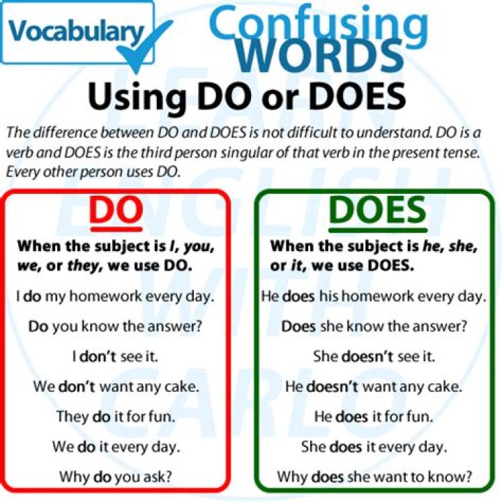 What is the difference between do and does?