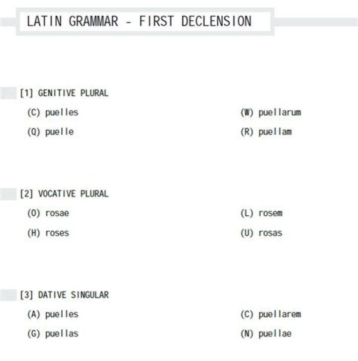 What is the difference between first and second declension in Latin?