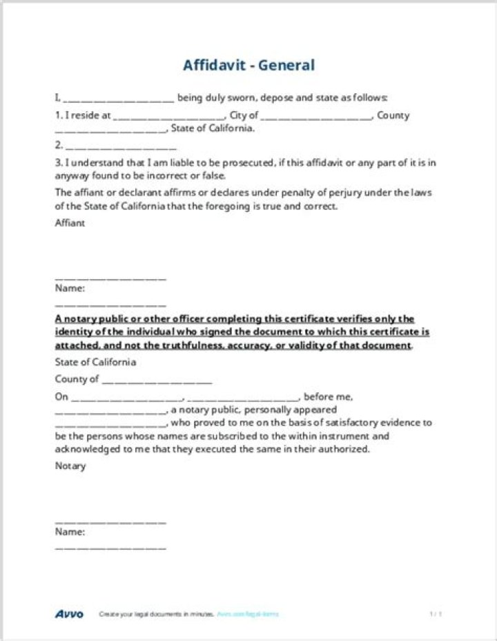 What is the meaning of court affidavit