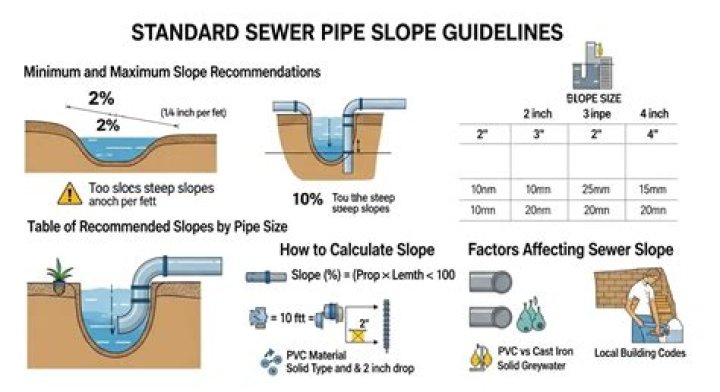 What is the minimum slope for a storm drain pipe?