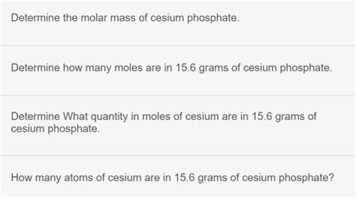 What is the molar mass of cesium phosphate?