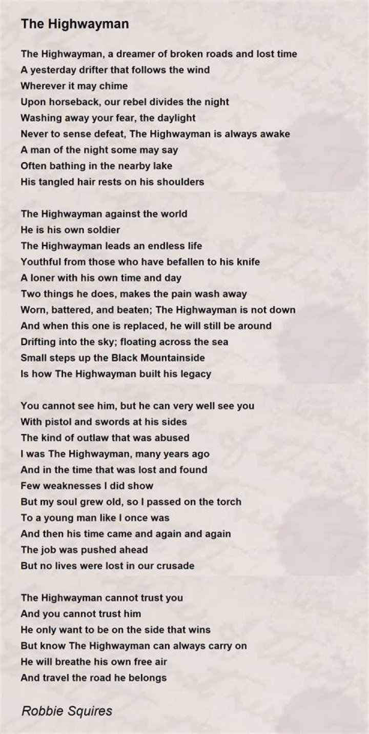 What is the rhyme scheme of the poem The Highwayman
