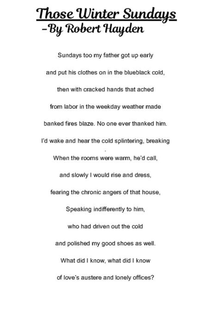 What is the tone of the poem Those Winter Sundays