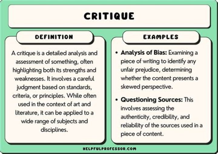 what is the use of critiquing
