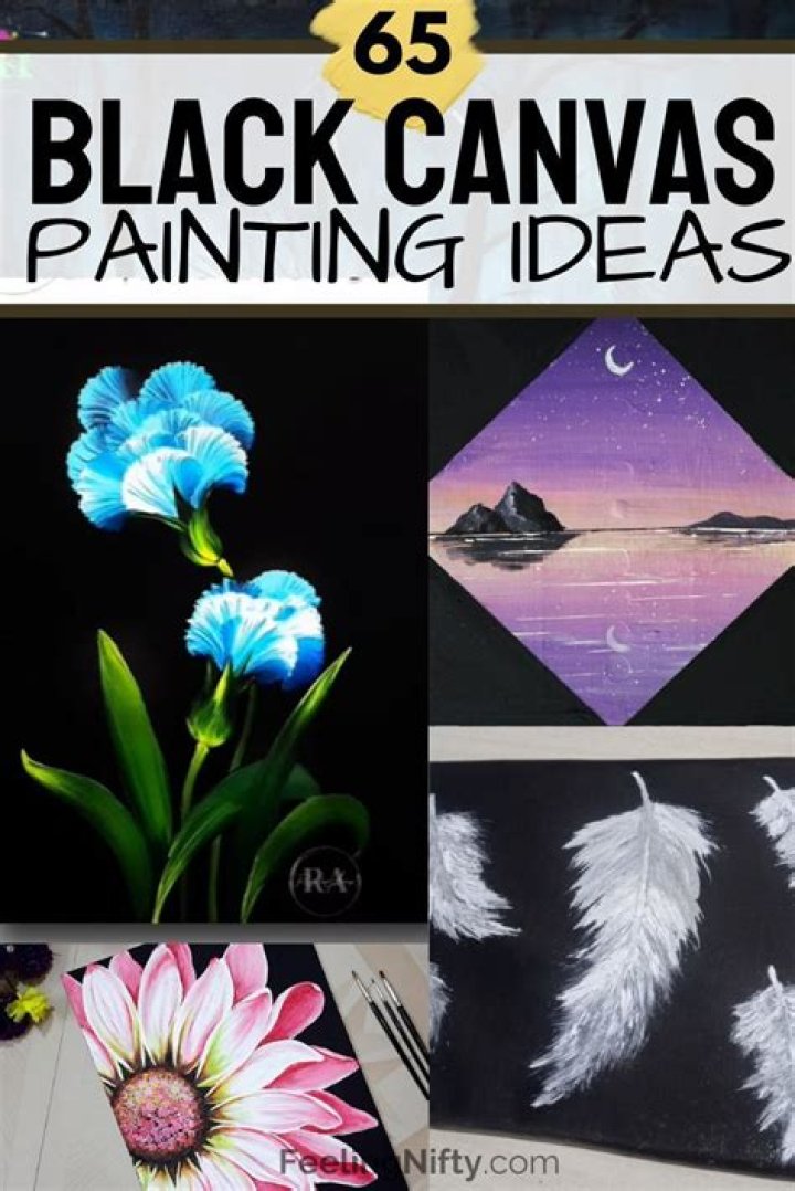 what to paint on a black canvas