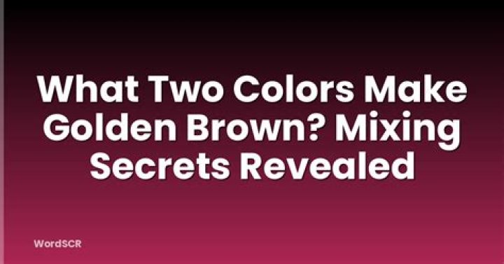 what two colors make golden brown