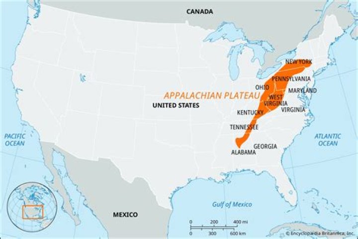 What type of landforms does the Appalachian Plateau have