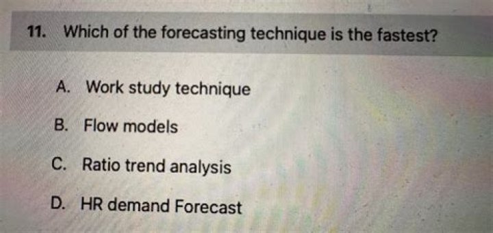 which of the forecasting technique is the fastest