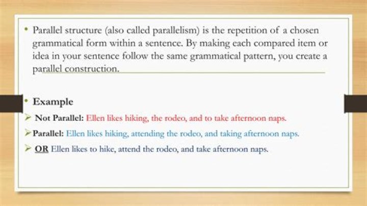 Which sentences correctly use parallel structure