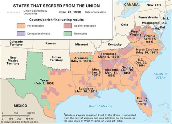 Which state did not seceded by Lincoln's inauguration?