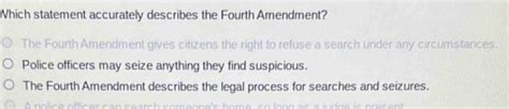which statement accurately describes the fourth amendment