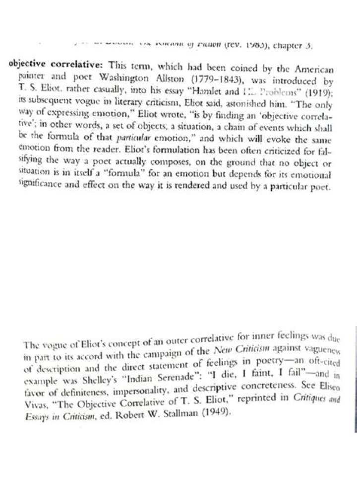 who gave the famous objective co relative theory