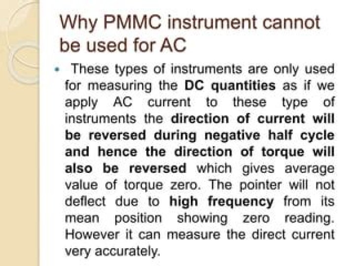 Why Pmmc is not used for AC?