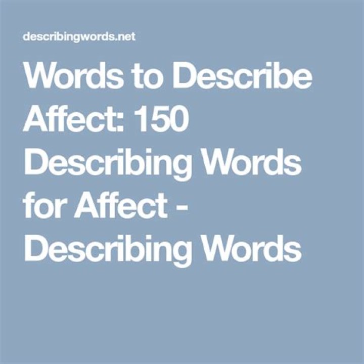 words to describe affect